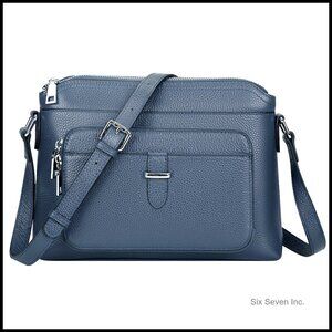Genuine Leather Crossbody Bag Small Ladies Handbag with Card Slots Elegant